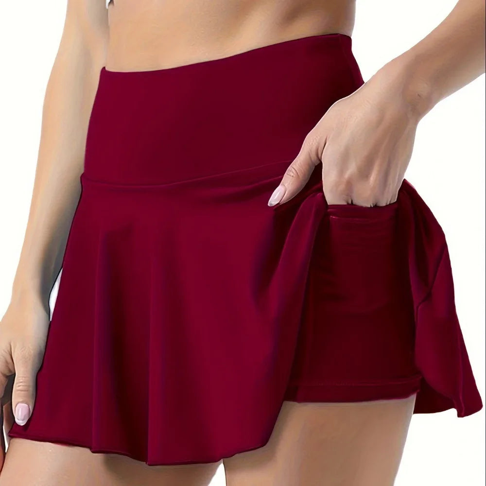 New Pleated Tennis Skirts with Shorts Pockets Tummy Control Golf Skorts Built-in Shorts Moisture Wickin Athletic Skirts Women