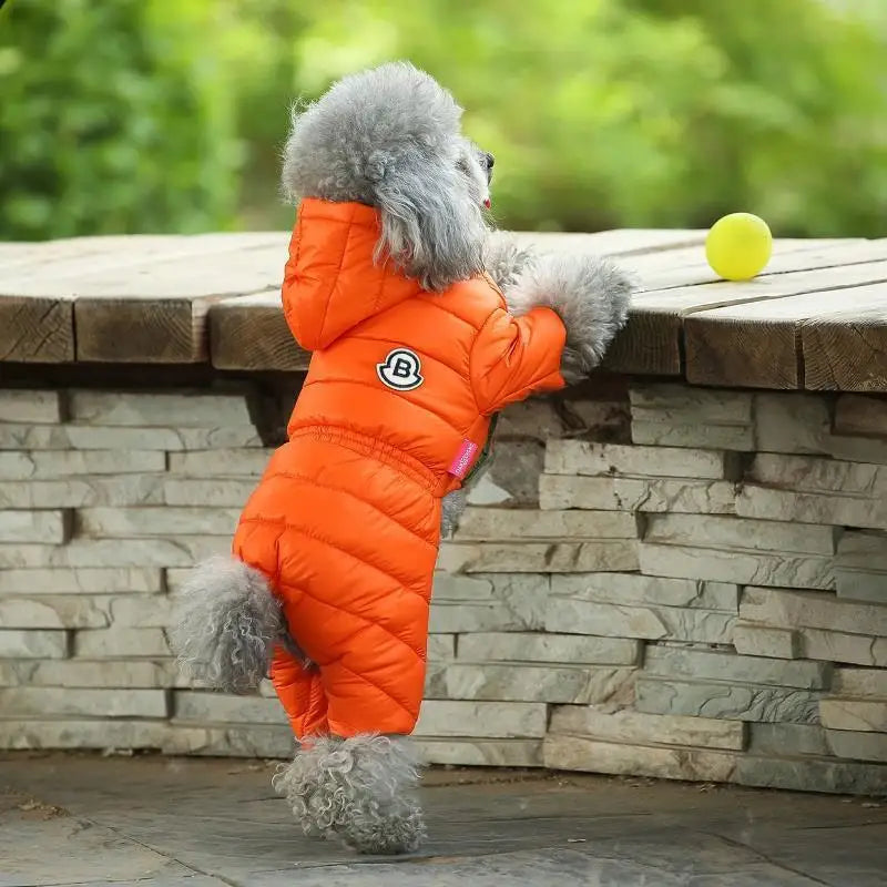 Winter Dog Jumpsuits Warm Soft Dog Clothes Padded Cotton Puppy Down Jacket Fashion Solid Cat Jumpsuit Coat Chihuahua Pet Clothes