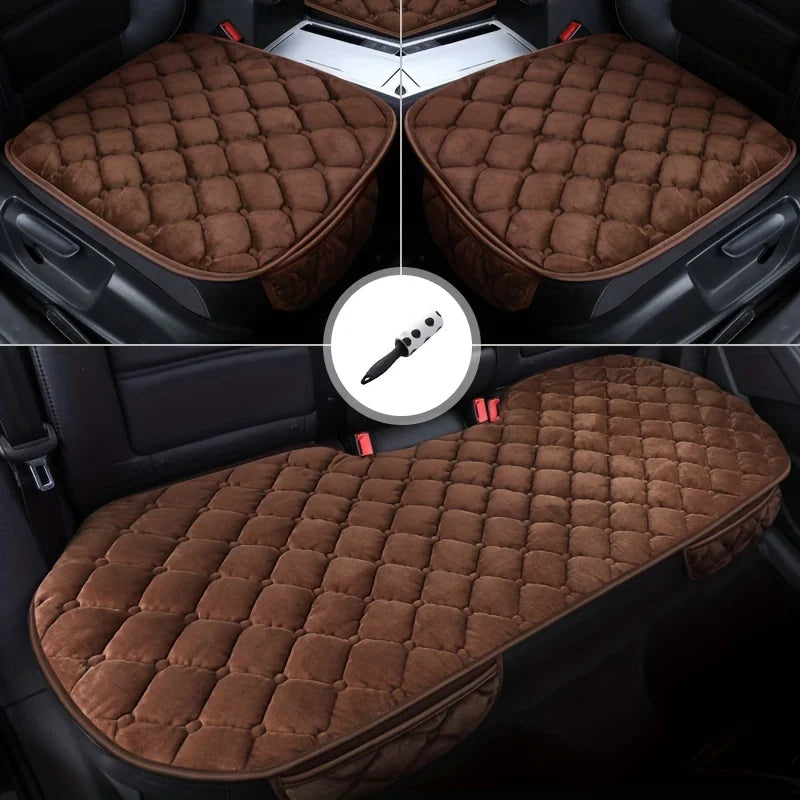 3pcs/set Pet Car Seat Covers With Pet Hair Remover, Car Seat Cushion Warm Seat Cushion Pad For Dogs
