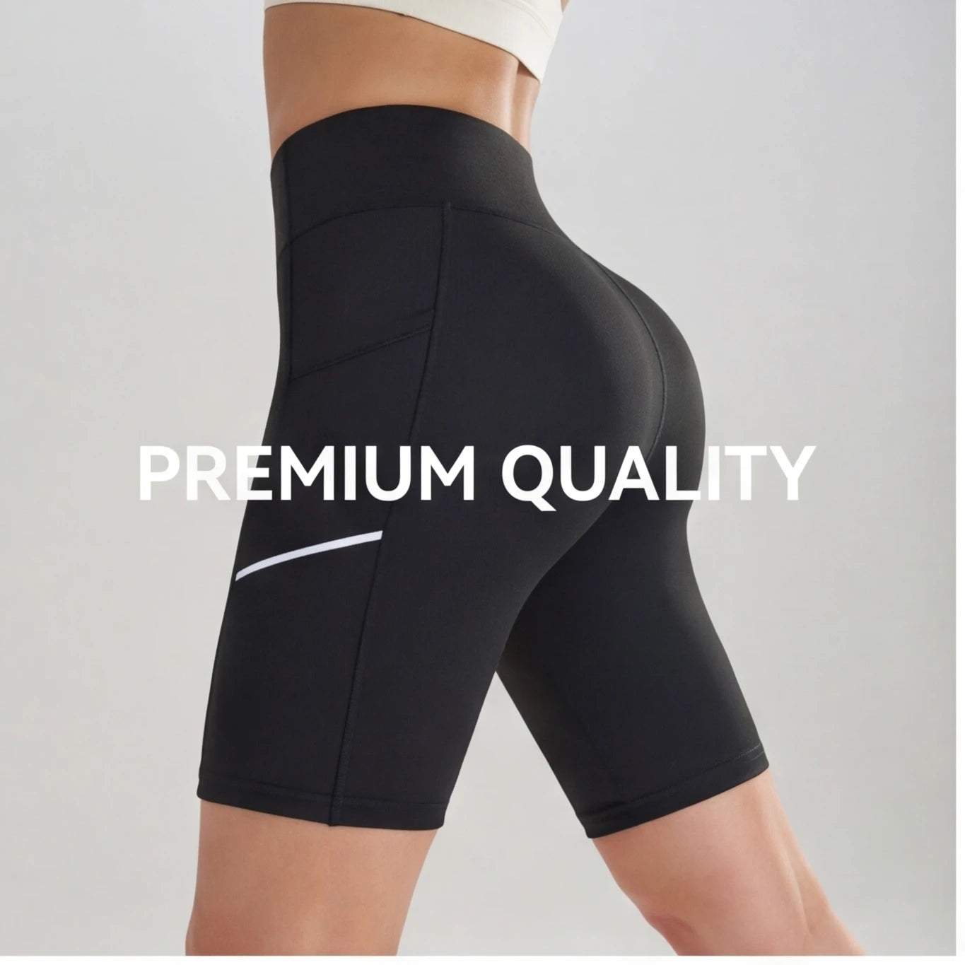 Women's High Waisted Biker Shorts with Phone Pocket Tummy Control High Waist Yoga Pants Tummy Control High Waist Yoga Pants