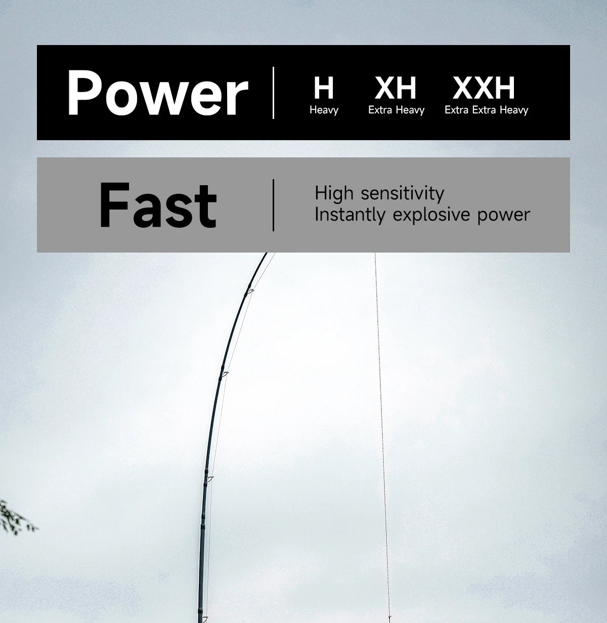 HANDING Magic Power Fishing Rod H/XH/XXH–Printed Lure Weight Lower Than Actual, Please Check Detailed Specs(No Buy If Concerned)