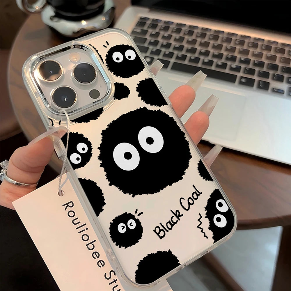Lovely Black Monster Soot Sprites Phone Case For iPhone 17 16e 16 15 14 13 12 11mini Pro Max X XR XSMAX 8 7 Air Plus Soft Cover