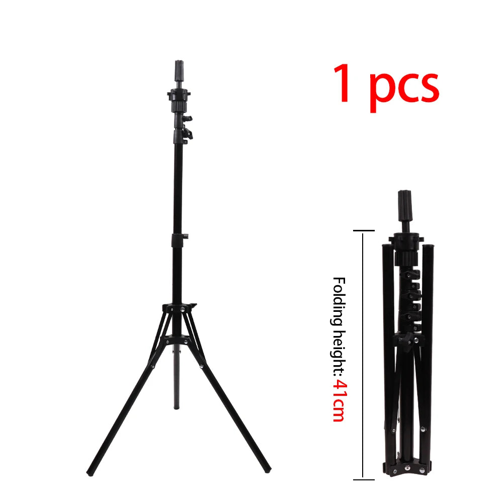 Nunify 21-25Inch Canvas Block Head Mannequin Adjustable Wig Stand Tripod With Rotatable Head Holder For Hairdressing Exhibitions