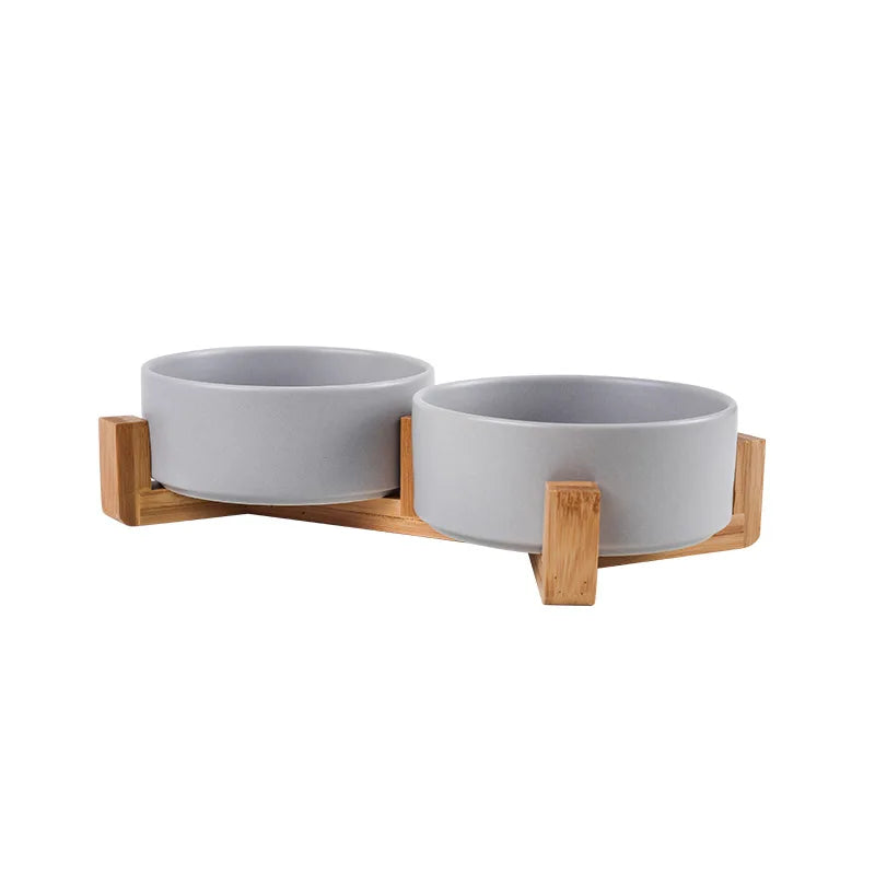 2026 Double Pet Bowl  Elevated Food Water Feeder For Cats And Dogs Neck Protection Simple Style Pet Supplies