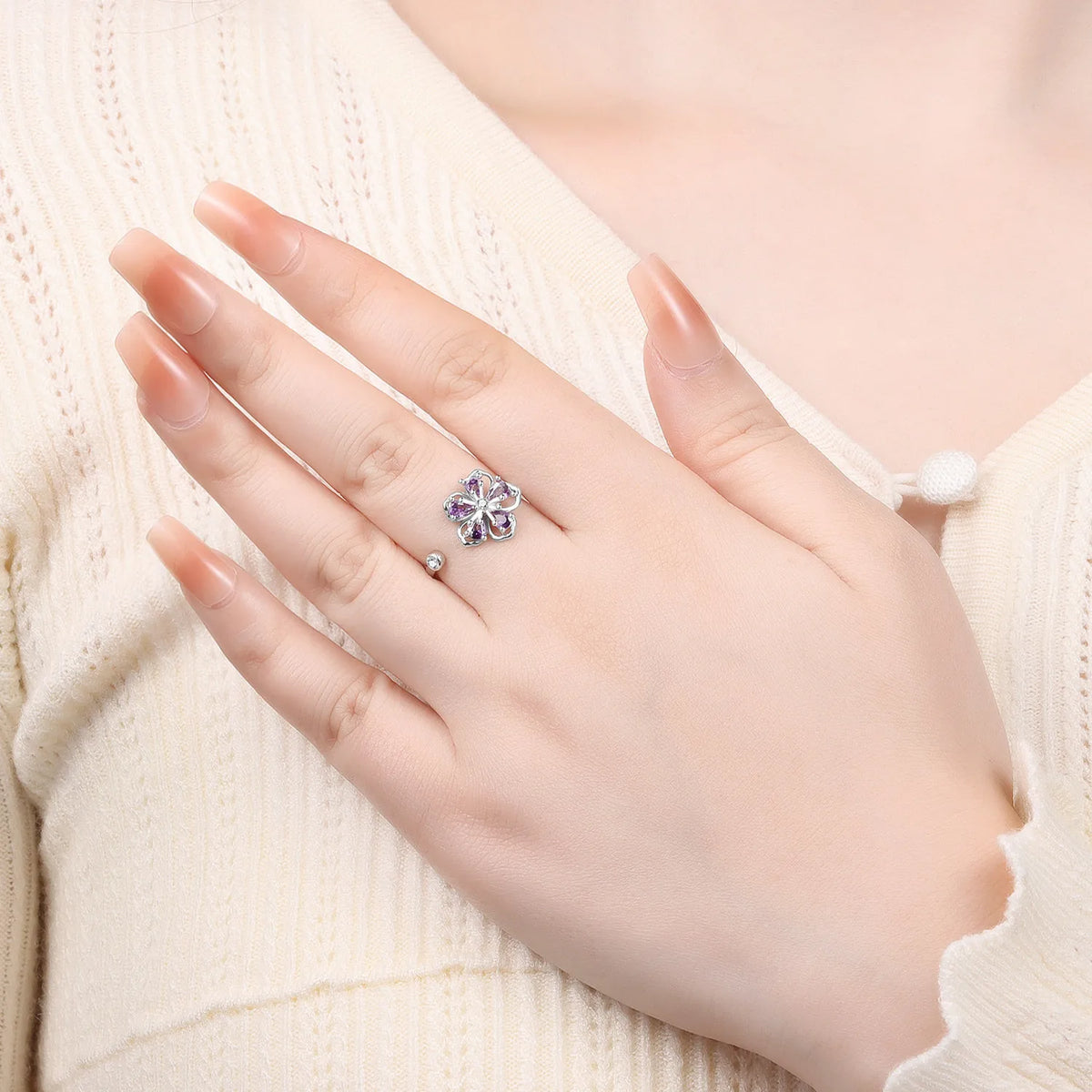 Original 925 Sterling Silver Zircon Bone Balloon Dog Adjustable Open Ring Fine Jewelry Luxury Gift for Women Birthday Party 2026