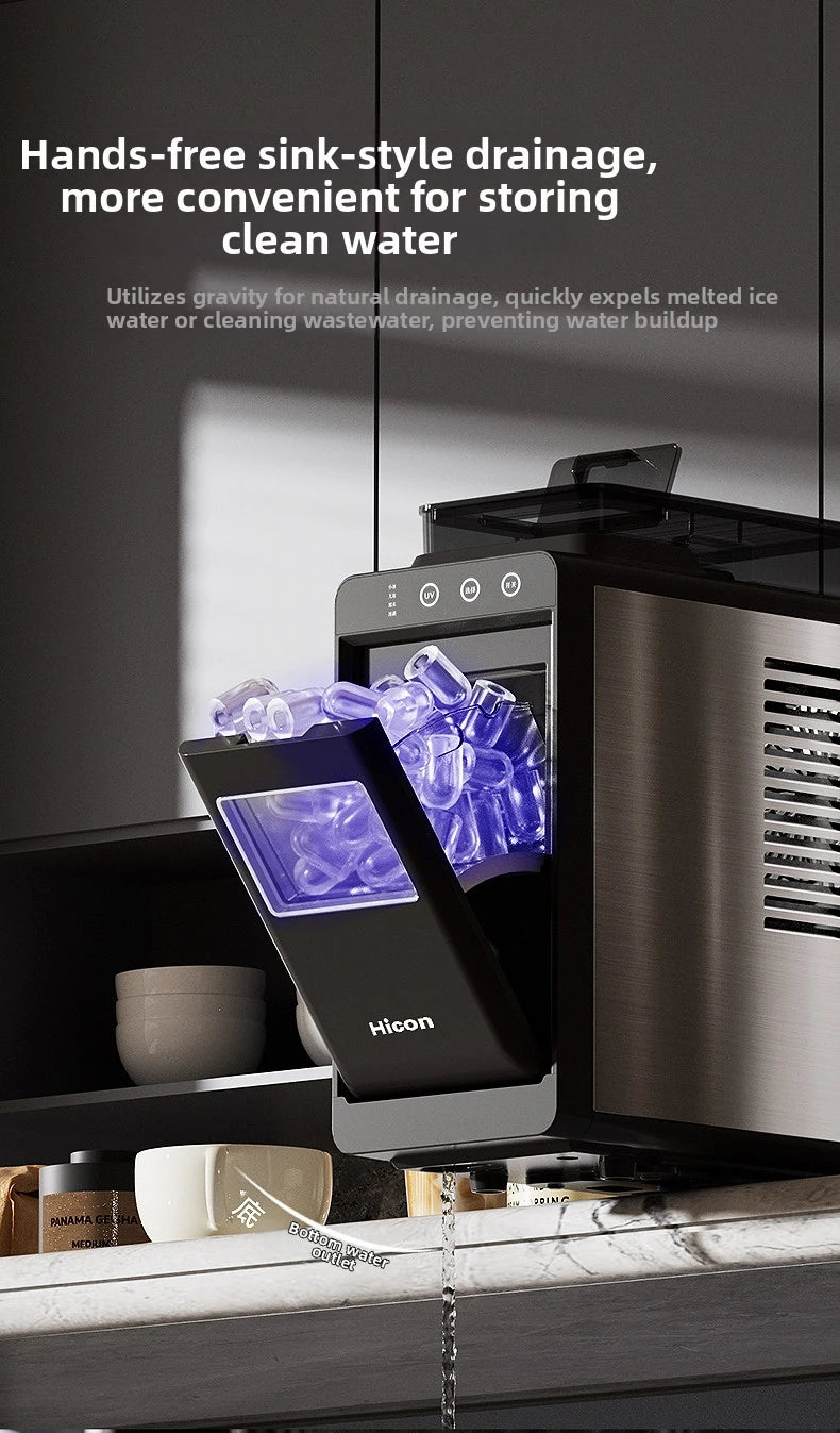 15KG Automatic Ice Maker Machine Compact Mini for Dorm/Office/Home Fast 8-Minute Round Ice Production  Energy-Saving Quiet