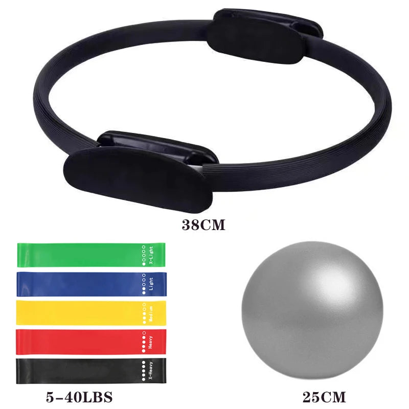 7Pcs Pilates Equipment For Home Workouts Pilates Ring And Ball Set Resistance Bands & More Perfect For Home Pilates Equipment