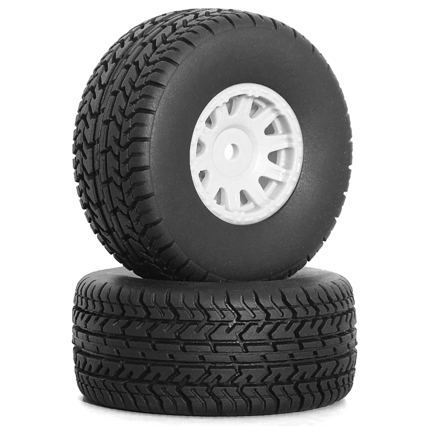 4Pcs 65mm Wheel & Tires Set with 12mm Hex for Arrma 1/14 Mojave Grom Short Course Truck Upgrade Parts