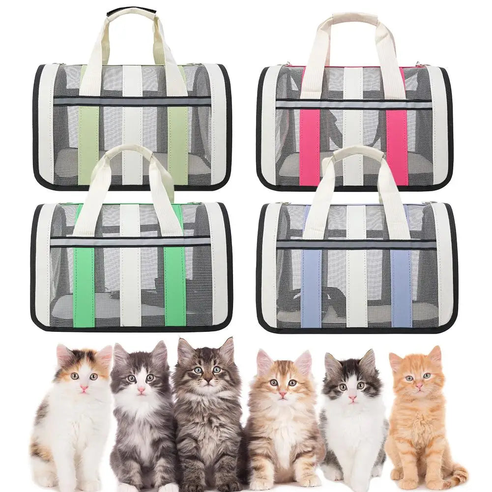 1Pc S/M/L Portable Folding Cat Bag Comfort Safety Large Capacity Crossbody Outdoor Pet Breathable Backpack Handheld Pet Bag