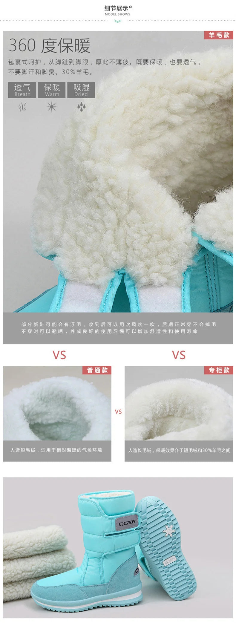 Women Snow Boots Space Deer Waterproof Dropshipping With Fur Casual Ladies Work Safety Shoes Birthday  Gift Present