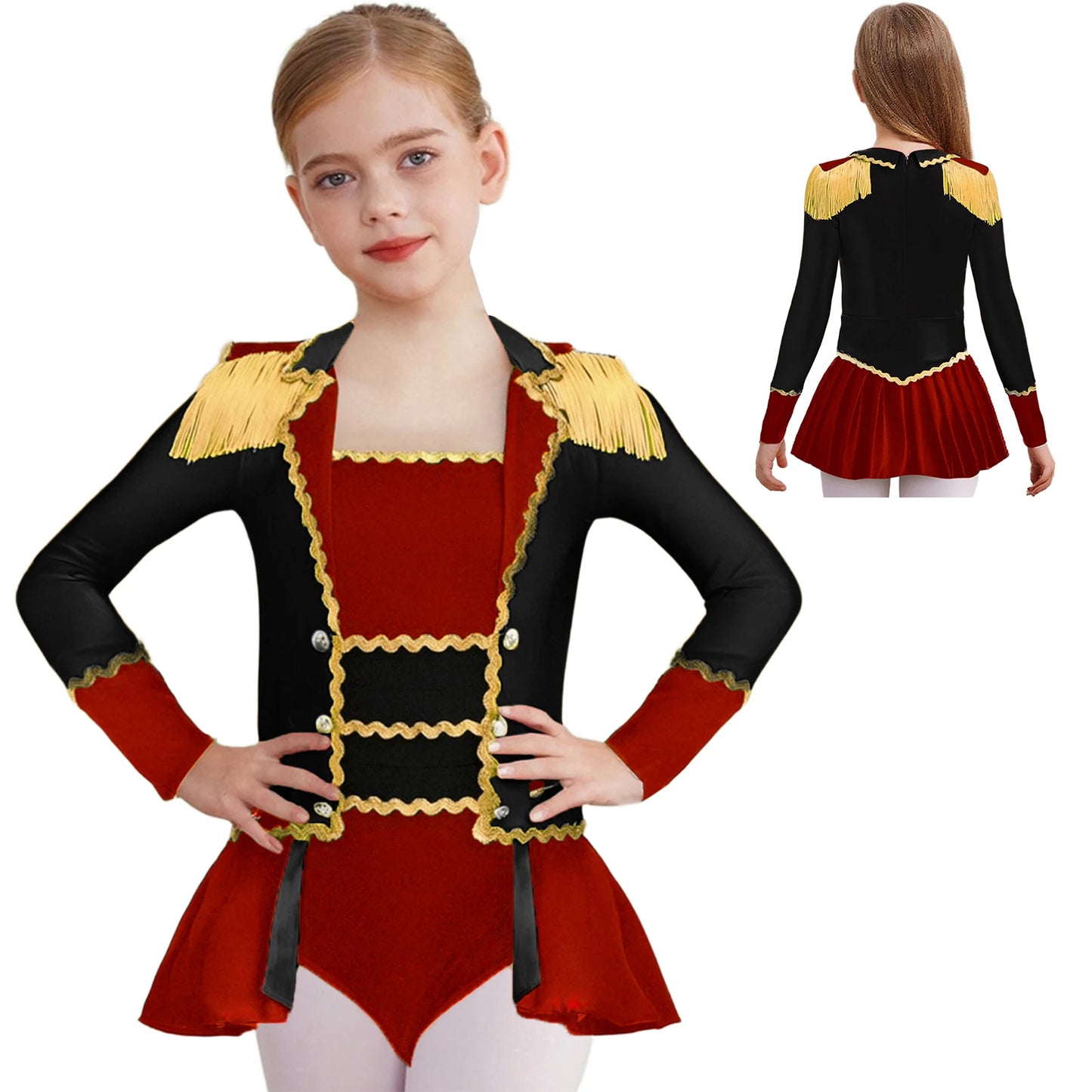 Halloween Costume Romper Circus Ringmaster Cosplay Carnival Party Shiny Sequins Leotard Dress Drum Majorette Magician Dress Up