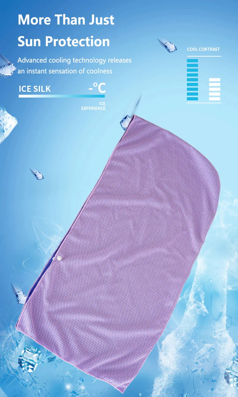 Cooling Hoodie Towel- Hood Towel, Evaporative Cool Technology, Cools Instantly When Wet, , Great for Sports, Fitness, Gym
