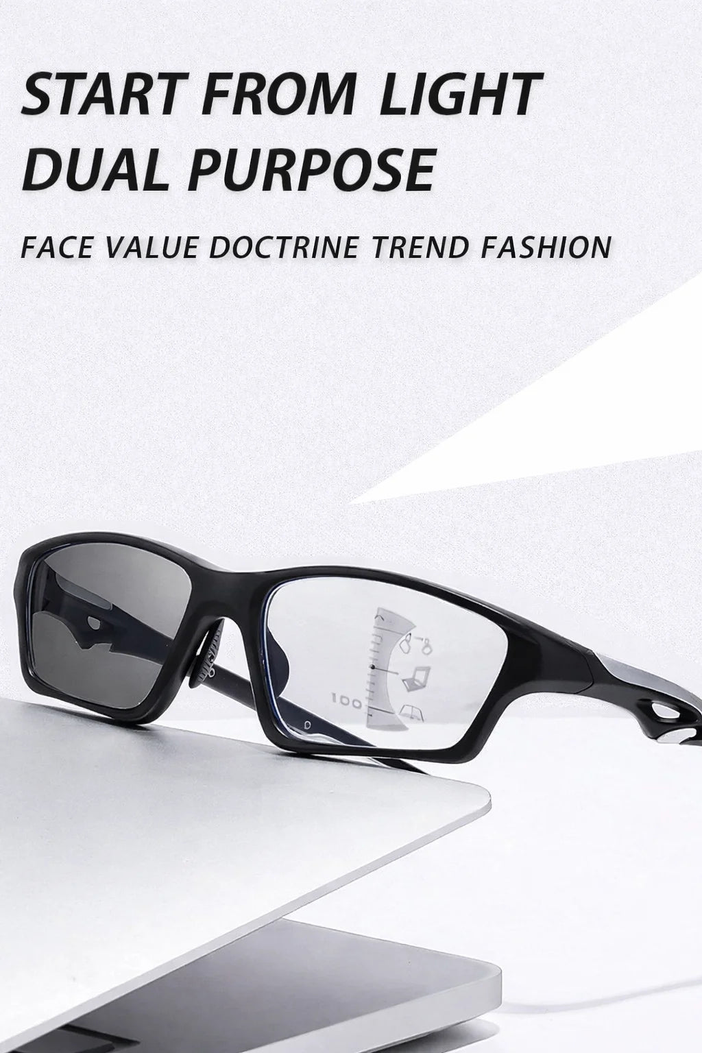 1pc Men TR90 Bifocal Anti Blue Light Reading Glasses Photochromic Presbyopic Sports Glasses for Outdoor Fishing Daily Use