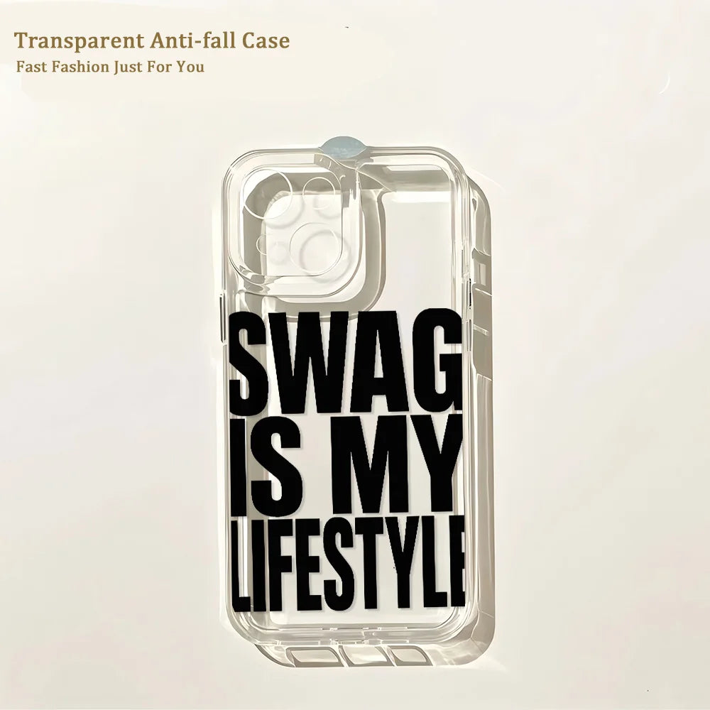 Hot GIRLS LOVE MY SWAG Phone Case For iPhone 17 16 16e 15 14 13 12 11 Mini Pro Max X XR XSMax 8 Air Plus Transparent Back Cover