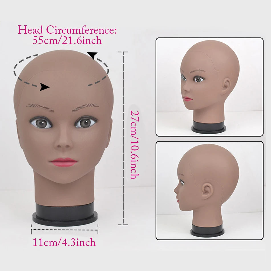 Mannequin Head Wig Stand With Adjustable Wig Tripod Stand Holder For Wigs Making Display cosmetology supplies hairdressing head