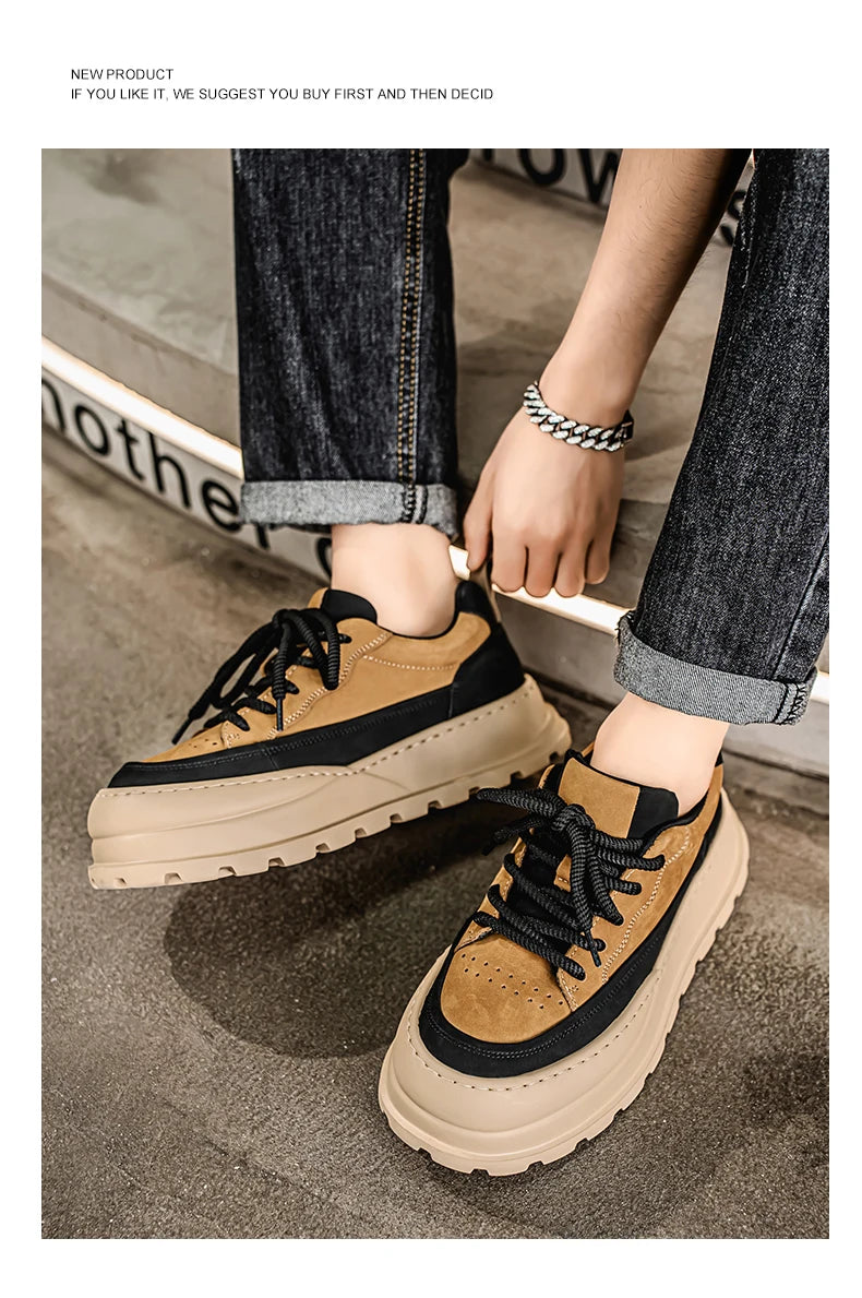 Loafers Casual Sneaker Thick Bottom Men's Sneakers Fashion Sports and Leisure Wear-resistant Shoes for Men Soft and Comfortable