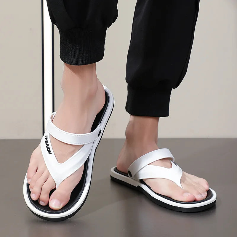 Flip-flops men's fashion trend summer foreign trade cross-border external wear breathable and wear-resistant toes two sandals