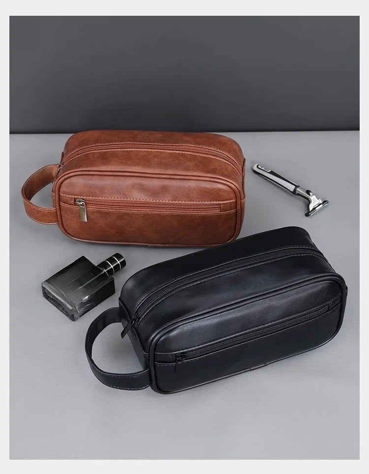 Multi Pockets PU Toiletry Bag For Women Men Travel Essentials Makeup Bags Waterproof Hanging Bag Cosmetic Washing Organizer Bag