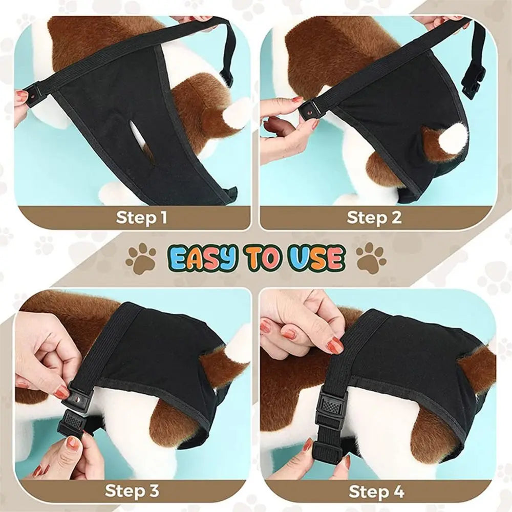 Female Pet Dog Sanitary Pants with 3 Diapers Dog Physiological Pants Menstrual Period Underwear Briefs Easy To Wear