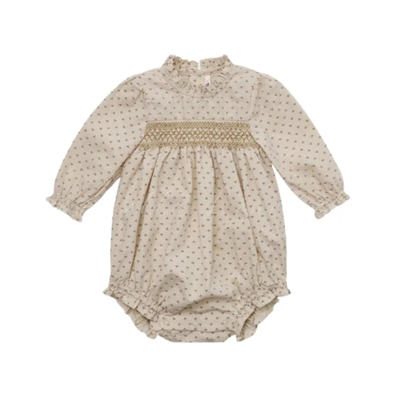 2025 Autumn Winter Baby Clothing Jumpsuit New Long Sleeved Girls Jumpsuit Fresh Floral Casual Cotton Baby Triangle Crawling Suit