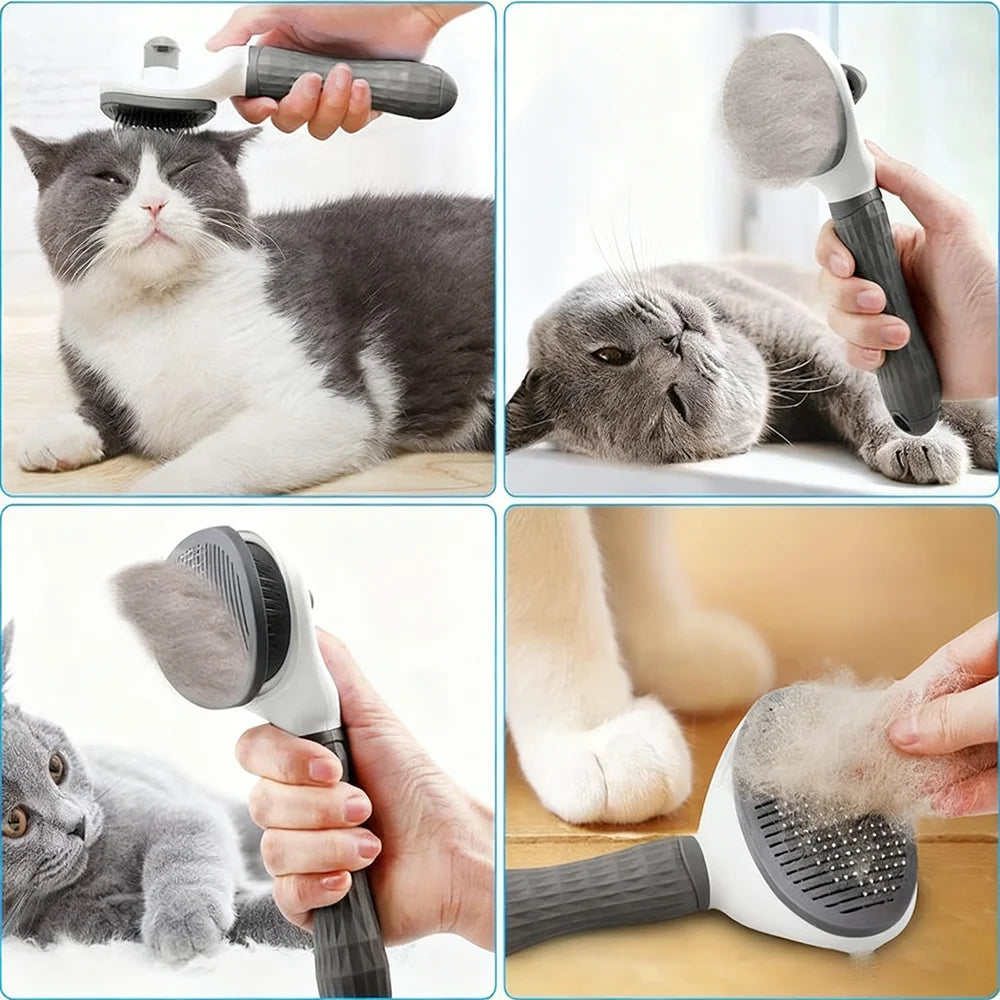 Pet Dog Brush Cat Comb Self Cleaning Pet Hair Remover Brush For Dogs Cats Grooming Tools Pets Dematting Comb Dogs Accessories