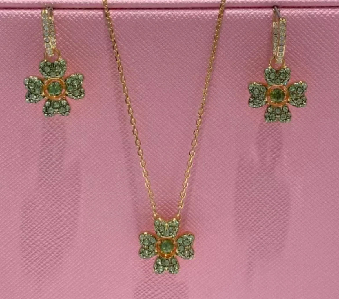 Snowflake Flowers Original New Sales Trend High Quality Jewelry Flower Sets Necklace Earring Ring Bracelet Pink Anniversary Gift