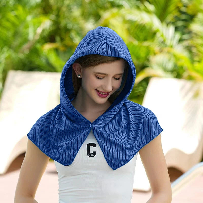 Cooling Hoodie Towel- Hood Towel, Evaporative Cool Technology, Cools Instantly When Wet, , Great for Sports, Fitness, Gym
