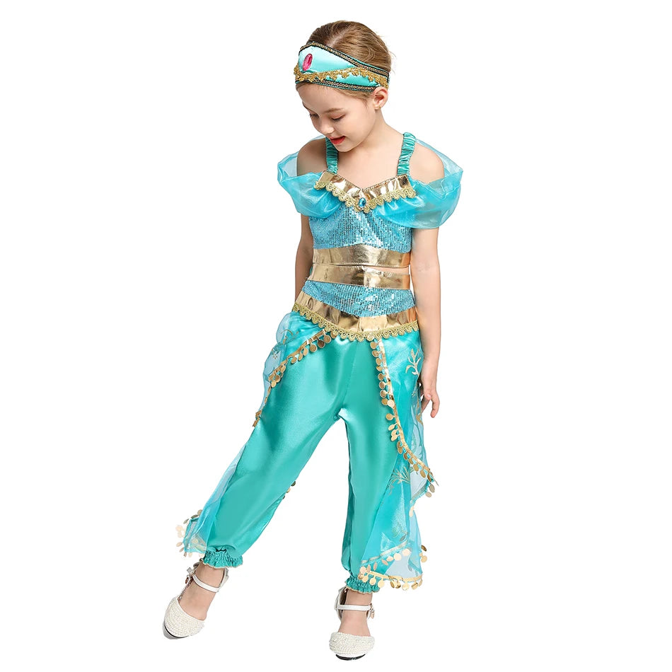 Halloween Birthday Carnival Princess Costume Dress Elsa Anna Snow White Aurora Moana Rapunzel Mermaid Belle for Girls 2-8Y