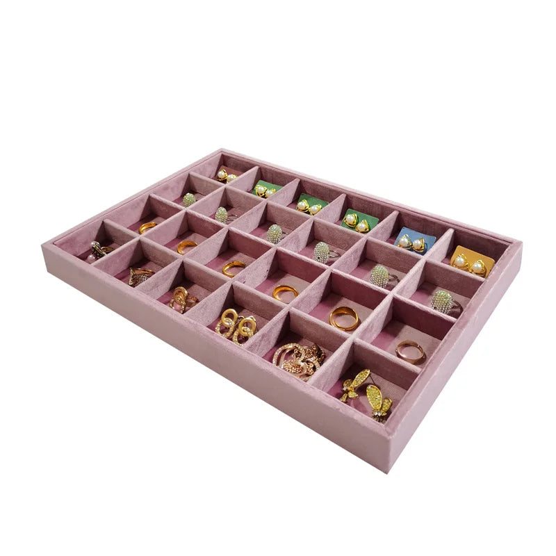 Large capacity jewelry display tray 35*24cm ring earring necklace storage holder Personal jewelry collection decoration tray