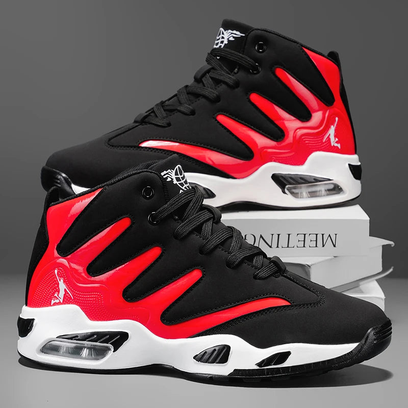Men's High-Top Basketball Shoes Lace-Up Training Sneakers