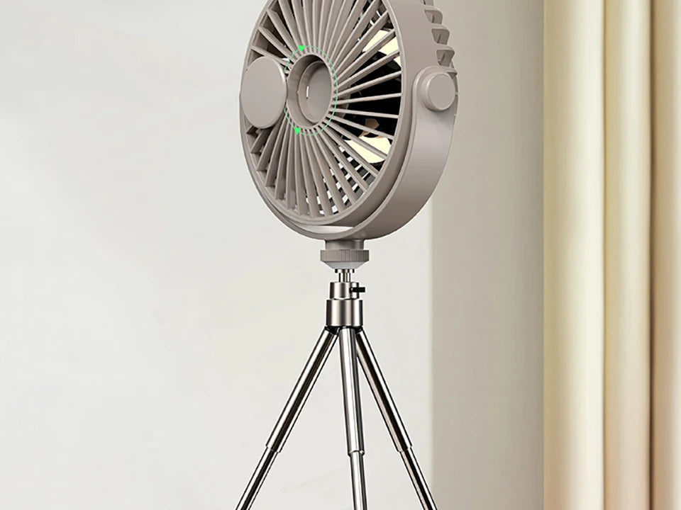 Remote Control Floor Table Air Cooler Mini Portable Wireless Ceiling Fan 360° Rotation 3-speed Wind For Camping Home Night Light