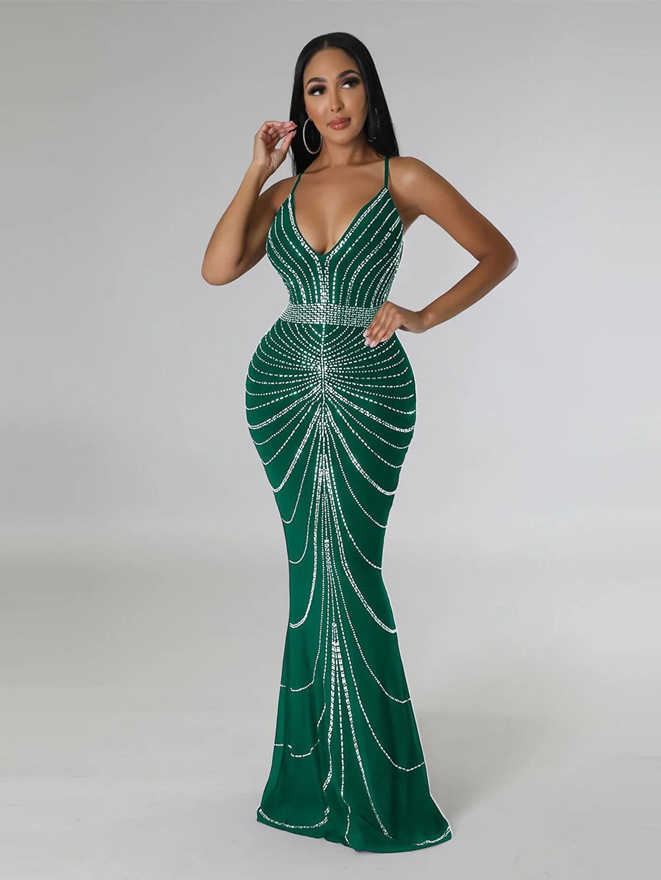 Sparkling Solid Color Hot Diamond Sheer Mesh Long Skirt, Elegant and Luxurious Spring Women's Cocktail Dress, Celebrity Clothing