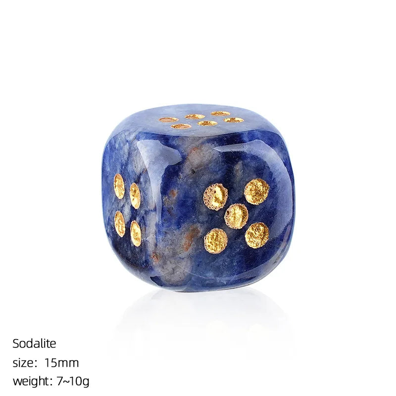 6pc 1.5cm Natural stone amethyst dice Agate tiger eye stone particle Guess the number of points gift good new wholesale