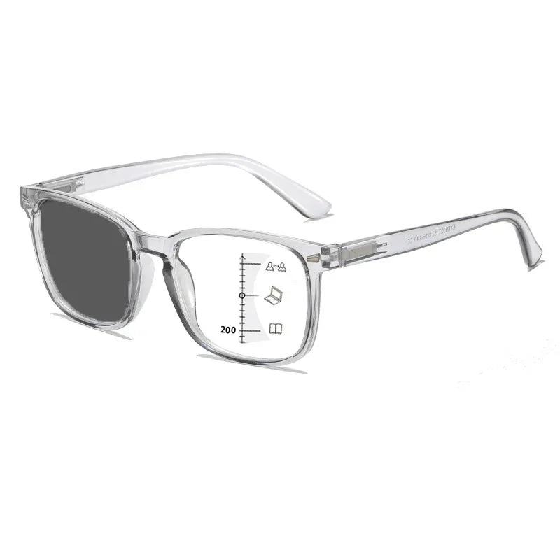 2024 Photochromic Anti Blue Reading Glasses Intelligent Far and Near Dual Light Multifocal Presbyopic Glasses Optical Eyeglass