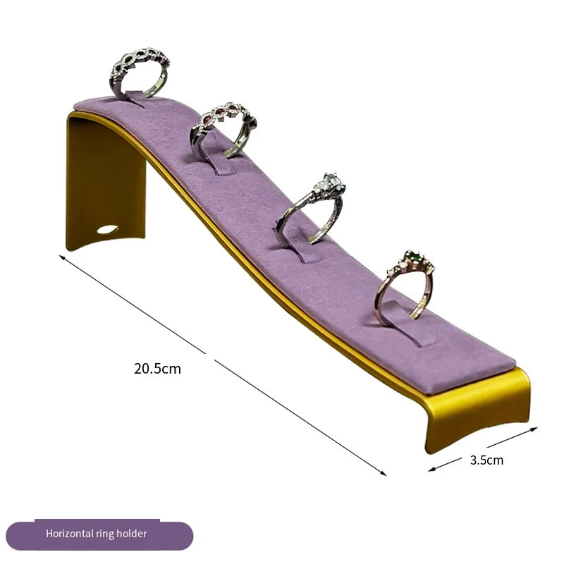 Metal Jewelry Display Stand ,Purple Velvet Organizer Props,Rings Necklaces Bracelets Holder for Trade Show,Store Window Storage