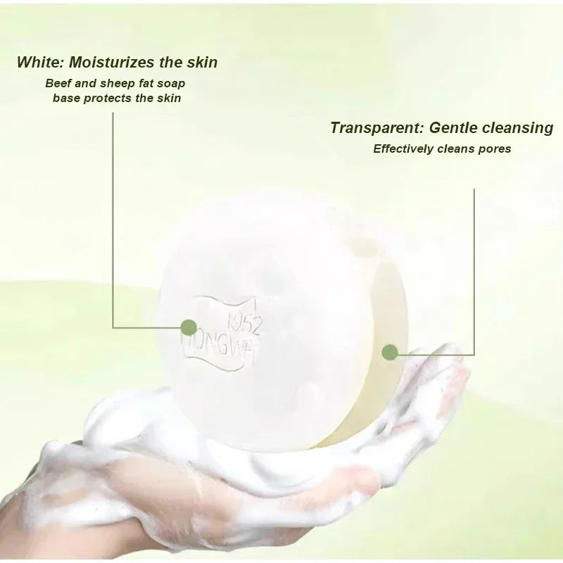 China‘s Heritage Lanolin Soap Dual-Sided foam Face & Body Cleanser gentle Moisturizing Exfoliating Sheep Fat Soap All Skin Care