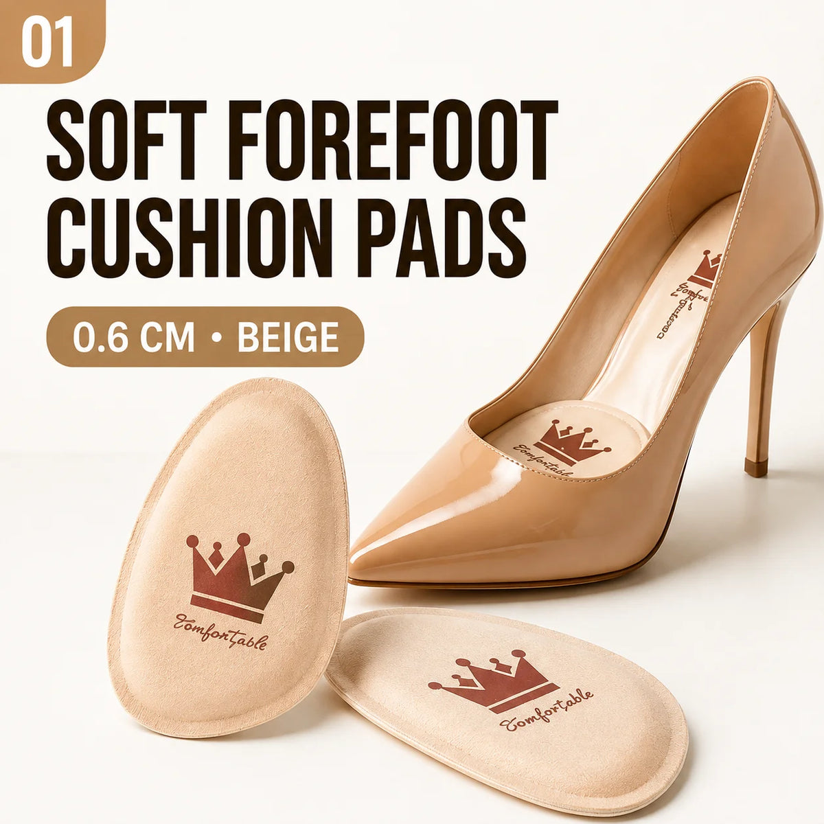 Women Forefoot Pad Pain Relief Insert Half Insoles High Heel Shoes Non-slip Cushion Shoe Breathable Sweat Absorbing Foot Pads