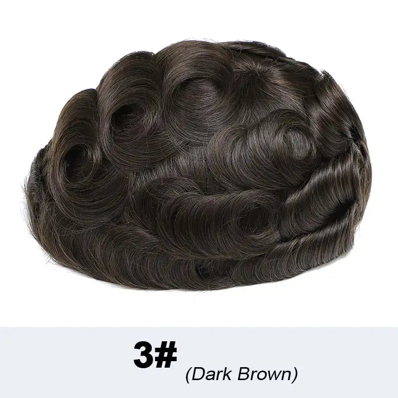 100% Density Full Lace Male Hair Prosthesis Swiss Thin Lace Men's Wig Natural Hairline Human Hair Man Hair System Wigs For Men