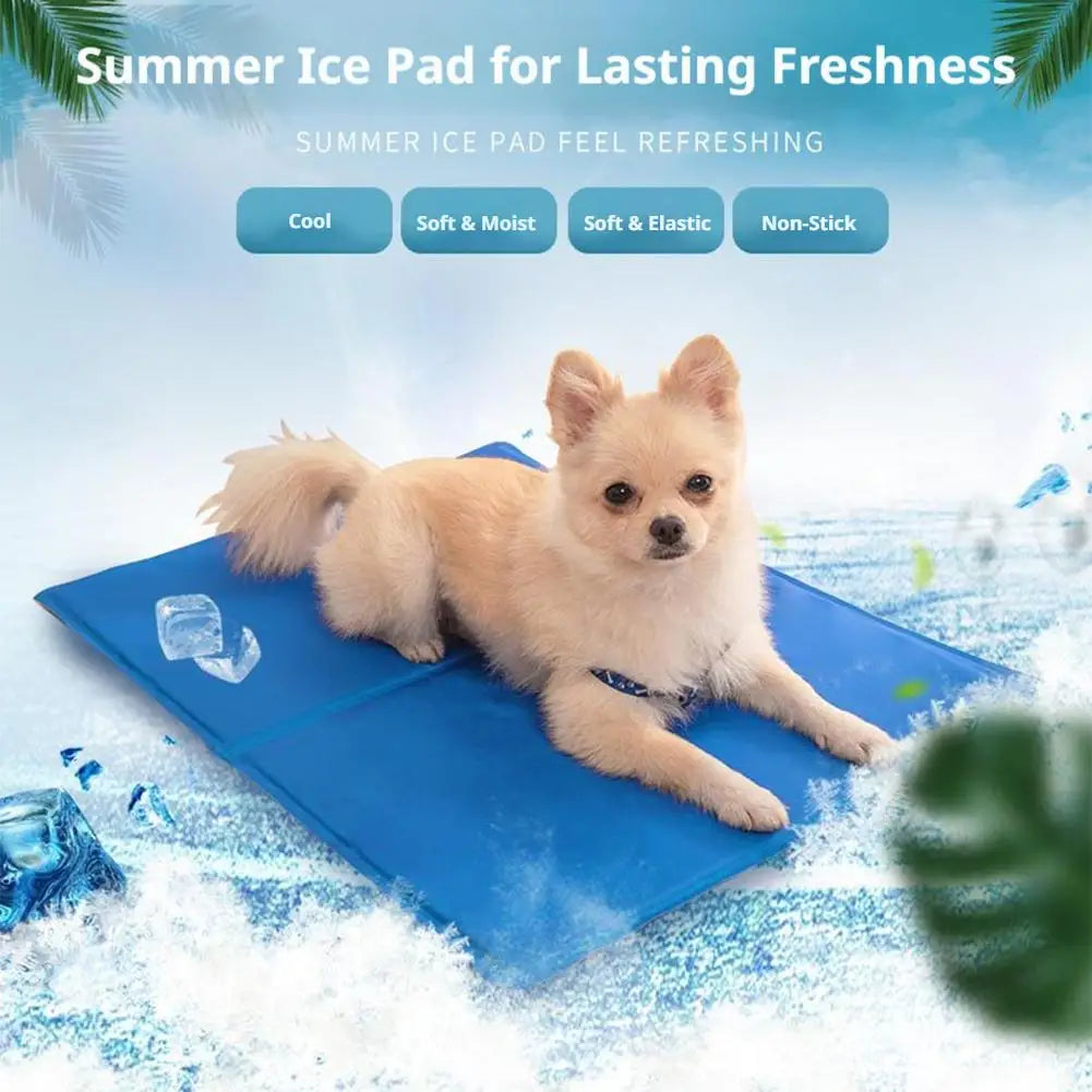 Summer Chill Pad Pet Ice Bed Mats Cushion Dogs Cats Summer Cooler Sleeping Pad Heat Relief Cooling Sponge Gel Pet Supplies