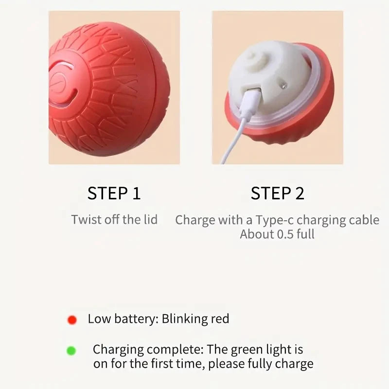 Smart Dog Toy Ball Automatic Interactive Pet Electronic Rolling USB Rechargeable Moving Bouncing for Puppy to Large dog Chew Toy