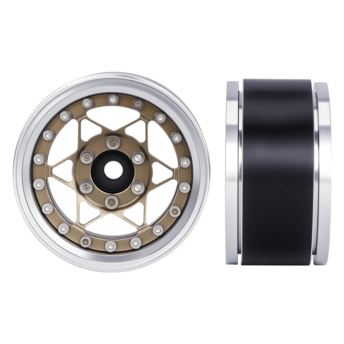 Universal CNC Aluminum 1.9" Beadlock Wheels for 1/10 RC Crawler - Fits Axial SCX10, TRX4, TRX6, Redcat Gen8, D90 Upgrade Parts