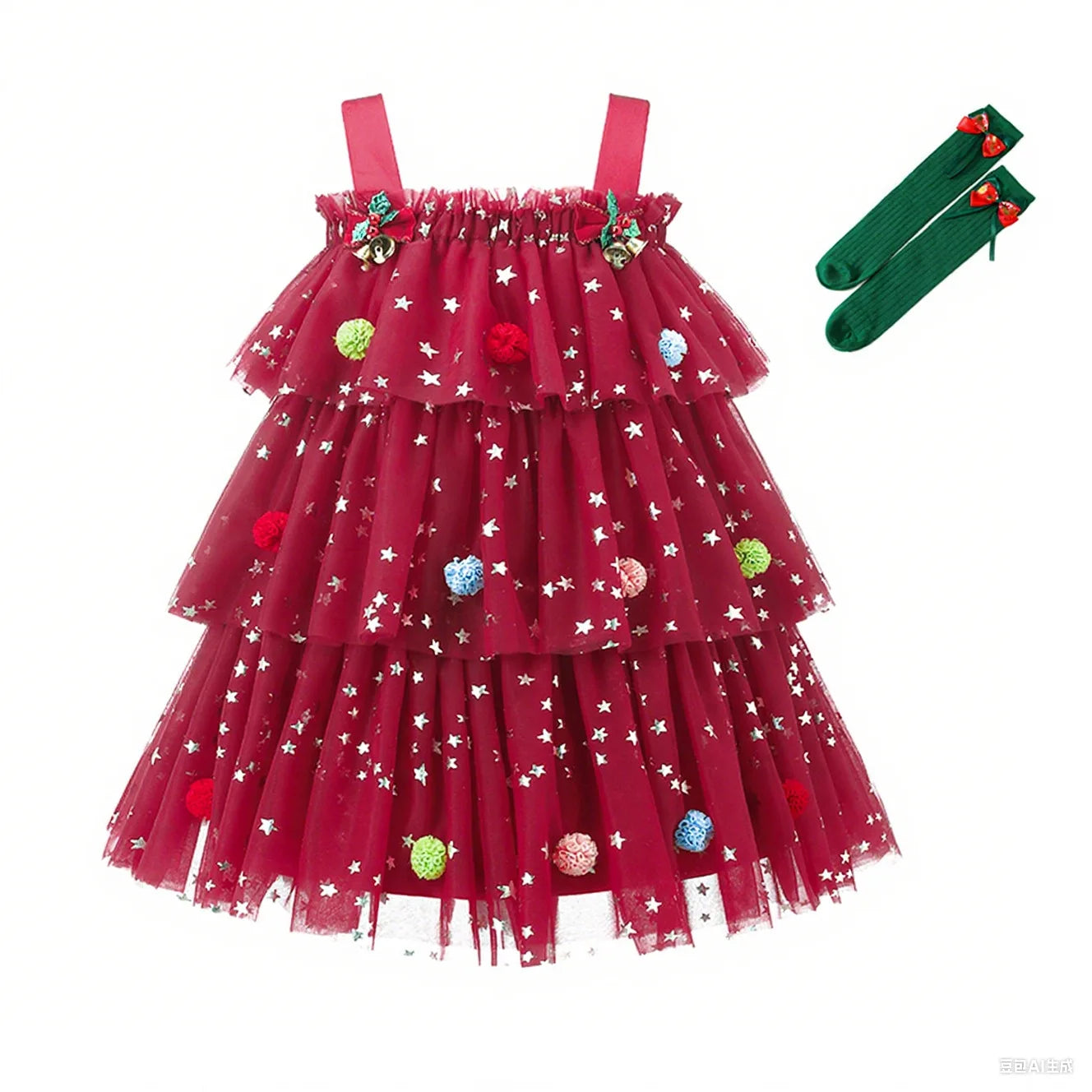 Party Dress New Children Christmas Girls Strapless Princess DressesKids Tulle Cake Gown Clothes Costume Kids Halloween Costume