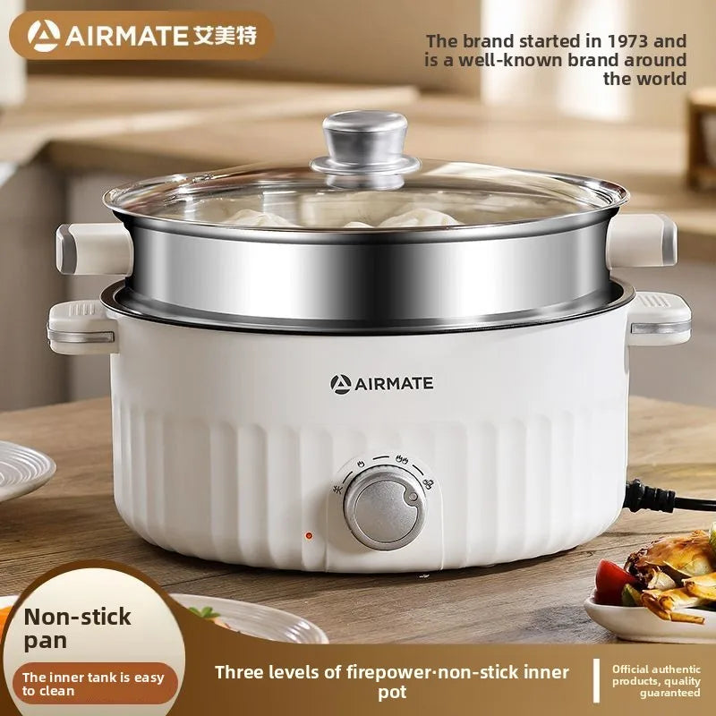 Airmate Electric Cooker Multifunctional Steaming Boiling Frying Pot for Home Dormitory Noodle Cooking Hot Pot