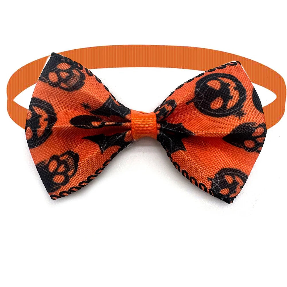 30/50 Pcs Holiday Pet Dog Bow Ties Puppy Halloween Collar Dog Bow Tie Design Puppy Collar for Small Dog Cat Grooming Products