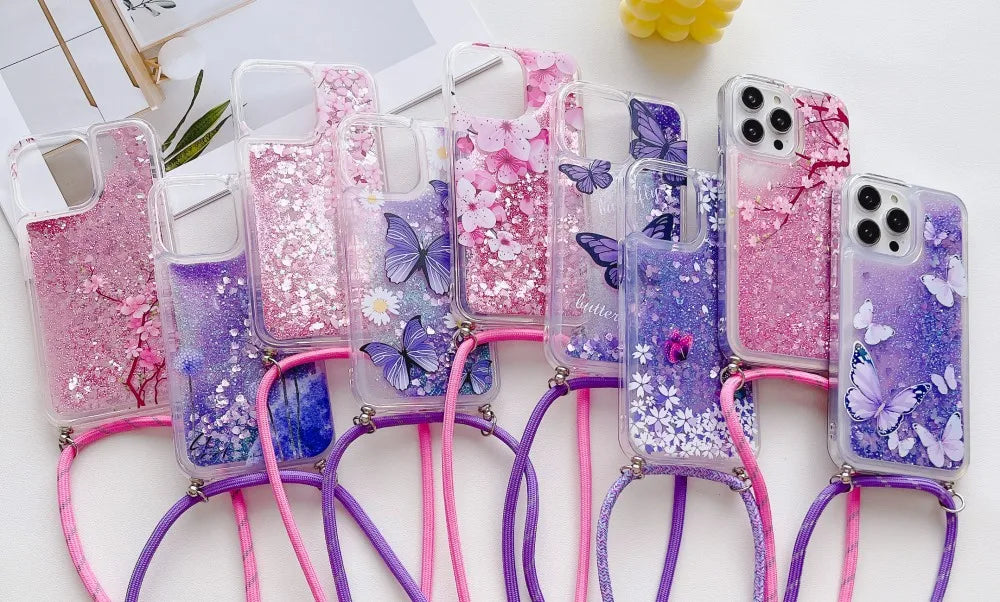 Universal Lanyard Case For iPhone 17 Pro Max 14 12 11 13 15 16 Plus Magnetic Shockproof Candy Crossbody Neck Cord Strap Cover