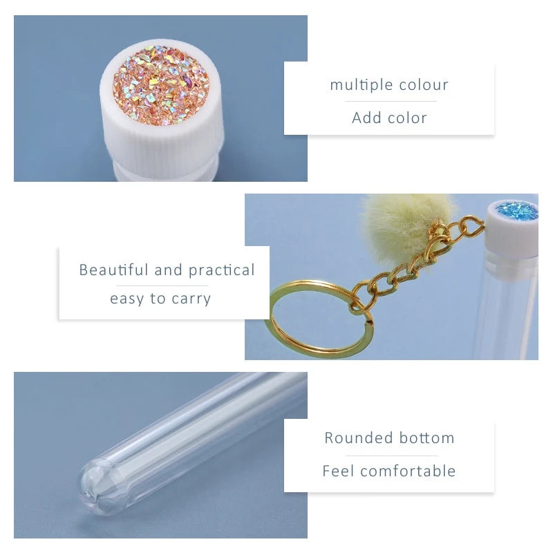 50/5pcs Gold Keychain Tube Eyelash Brush Crystal Lash Mascara Wands Eyebrow Comb Spoolies Container Lashes Brushes Makeup Tools