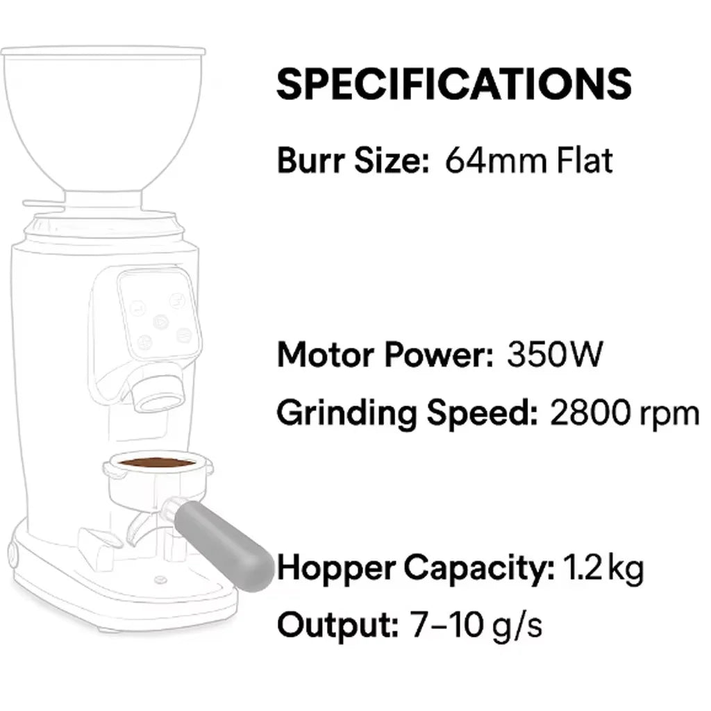B64 Commercial Coffee Grinder 64mm Flat Burr Anti-Static For Espresso Pour Over French Press Coffee Mill Grinding Machine