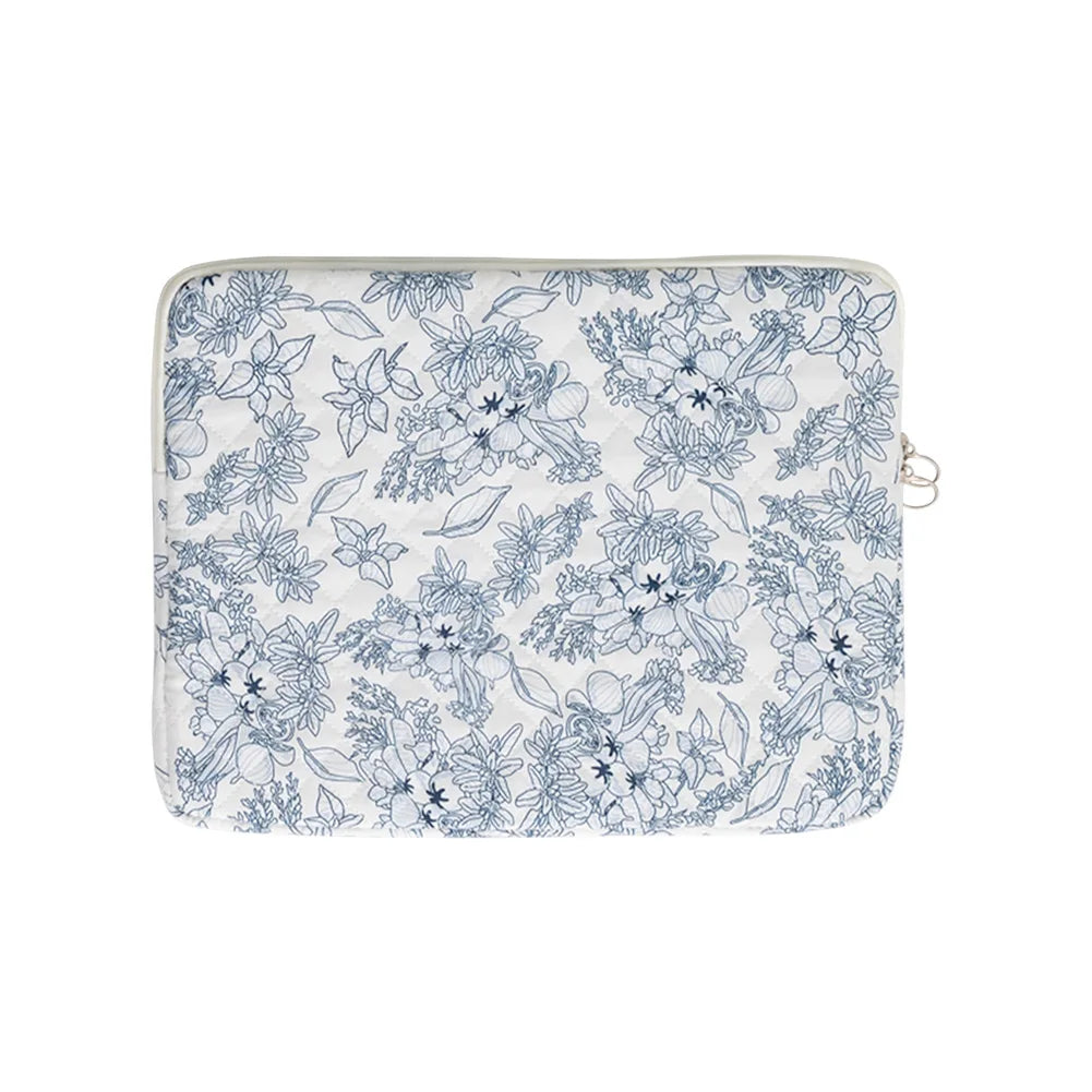 Flower Printed Laptop Sleeve Case Bag for Quilted Protective Laptop Case Computer Sleeve Clutches for 11-15 Inch Laptop Tablet