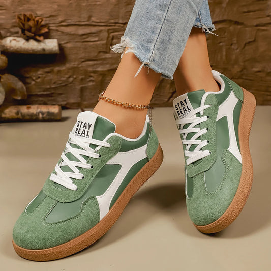 Mix Color Women Sneakers 2026 Spring New Platform Luxury Flat Vulcanized Shoe Female Lace-Up Non-Slip Casual Skateboarding Shoes