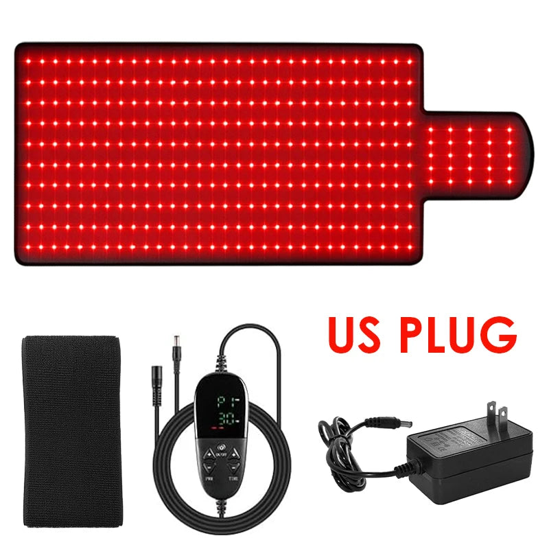 KEMOKO Red Light Therapy 660nm 850nm, Infrared LED Mat for Back and Waist Pain, Muscle Soreness Relief, Large Size 36.3" x 15.8"
